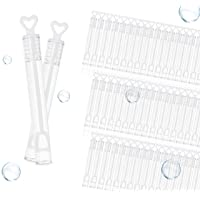 100 Pompas de Jabón para Bodas Burbuja Pomperos Varita Tubo con Líquido para Boda Fiesta- Blanco